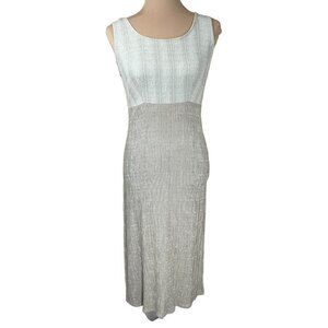 K Studio Sleeveless Midi Dress Cream Tan Textured Size XS (No size tag)